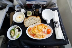 Lunch on board a British Midland International flight from Frankfurt to Manchester.