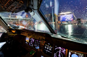 MD-11 Cockpit early in the morning