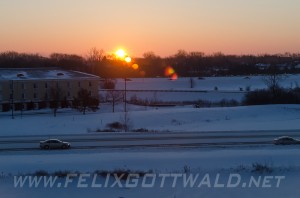 Sunrise in Novi, Interstate I-96