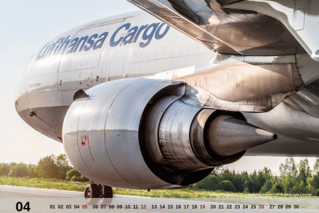 April motive of MD-11 Calendar 2015 showing a Lufthansa Cargo aircraft up close on the runway in Krasnoyarsk, Russia