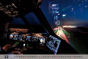 December image of the MD-11 Calendar 2015 by Felix Gottwald is showing the inside of a MD-11F cockpit during approach to Krasnoyarsk Airport, Siberia, Russia.