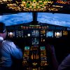 Lufthansa Airbus A321-200 Cockpit at night