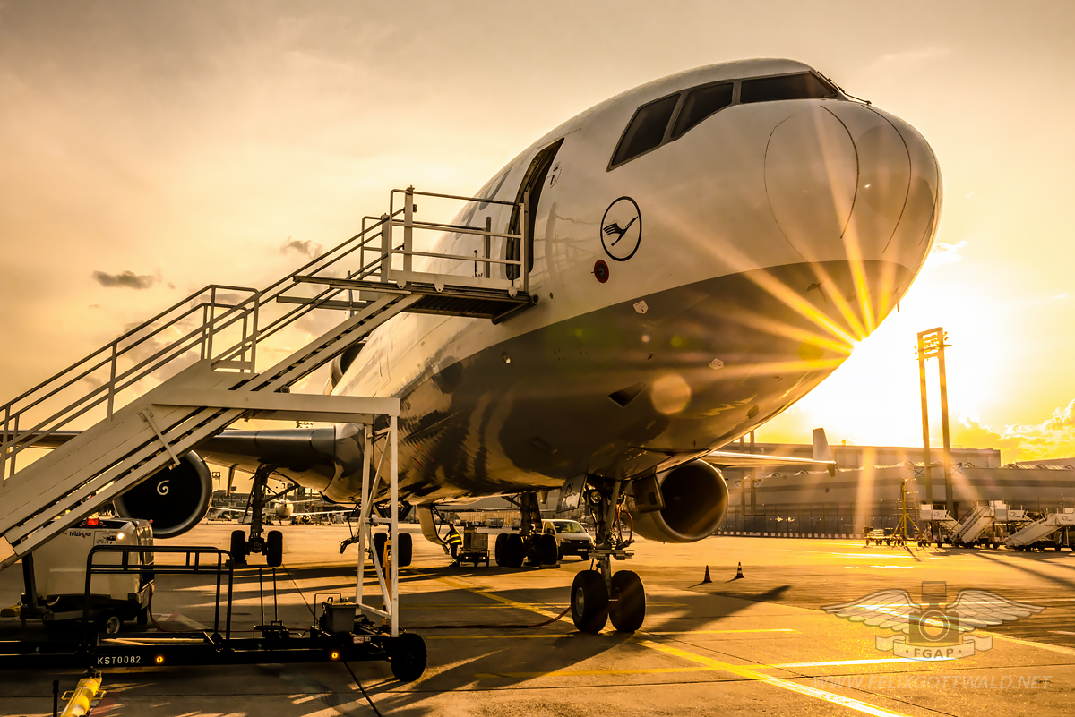 Lufthansa Cargo - McDonnell Douglas MD-11 freighter D-ALCL Frankfurt sunset front