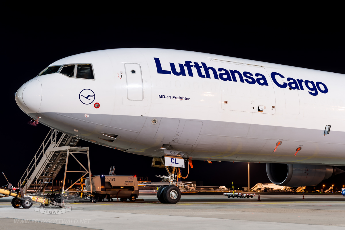 Lufthansa Cargo - McDonnell Douglas MD-11 freighter D-ALCL Frankfurt front