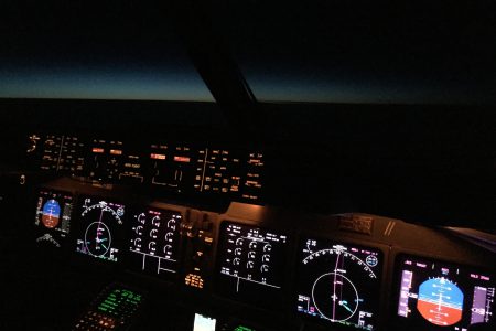 Cockpit over the North Atlantic