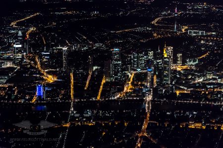 The skyline of Frankfurt with most of Germany's skyscrapers