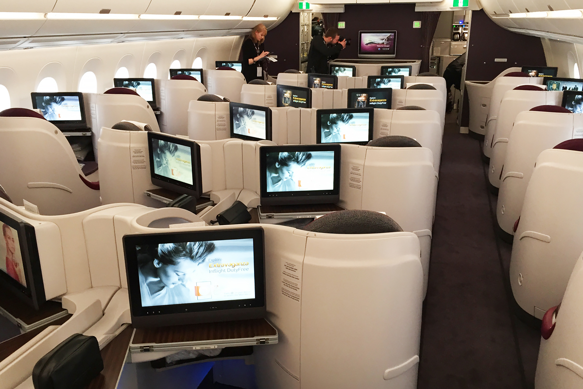 Qatar Airways Airbus A350-900 - Business Class cabin